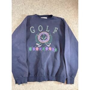 VTG 90s Golf World Championship Crewneck Sweatshirt Men XL Navy Retro Sportswear